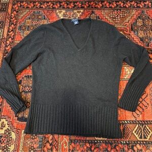 Ann Taylor Black Two-Ply Cashmere Sweater